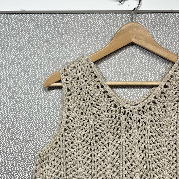 L/XL Vintage/Y2K Pure Knit Hand Knitted Sleeveless Sweater - Picture 2 of 7